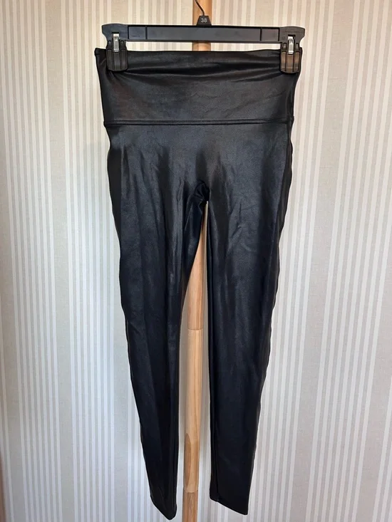 SPANX High-Waist Faux Leather Black Leggings Women’s Size Large NWOT - Picture 5 of 8